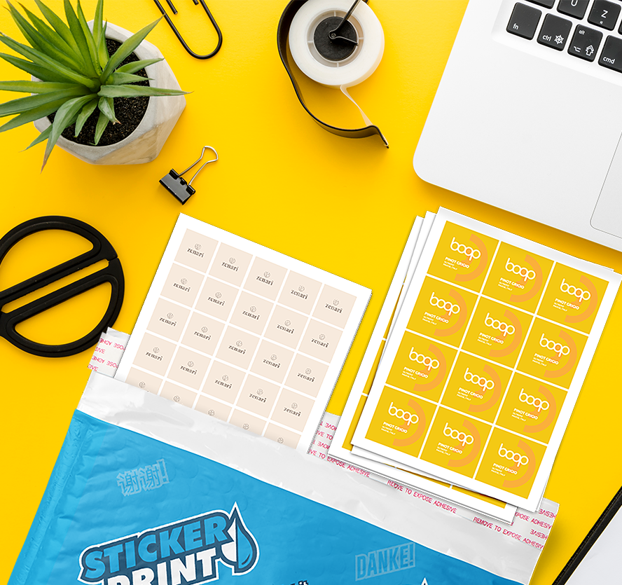 Etichette in Fogli Quadrati