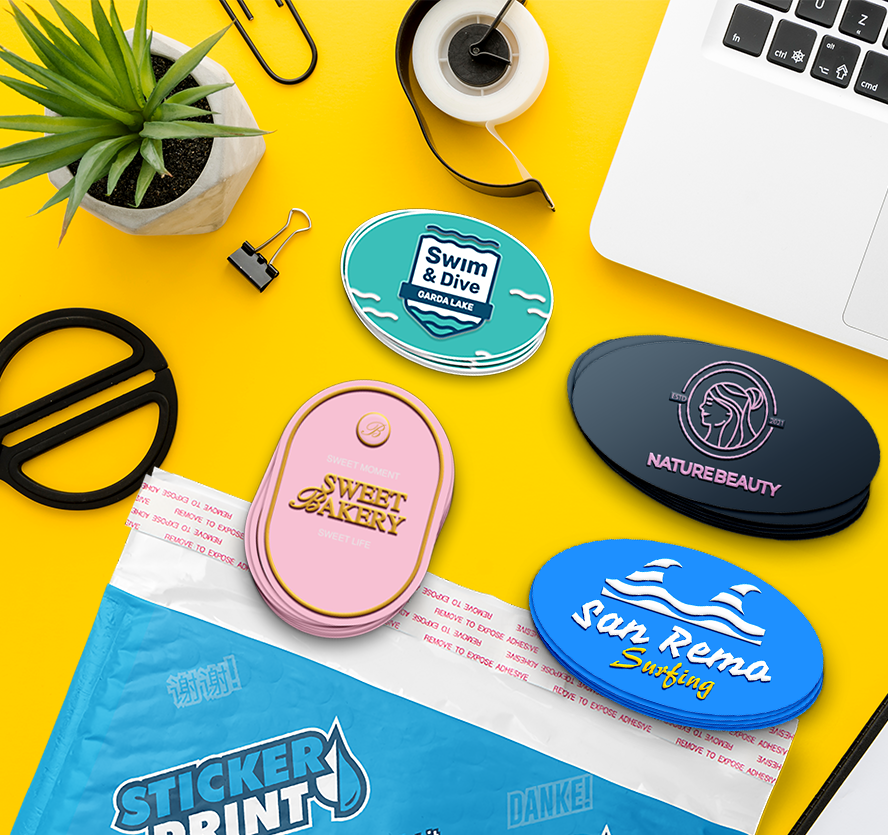 Adesivi in Rilievo Ovali